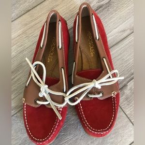 Aerosoles red suede loafers 5.5